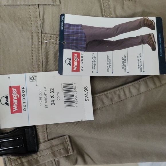 🛠️ Wrangler  Frontier  Rugged outdoor Utility Pants With UPF+50.   34 X 32 - Picture 11 of 12